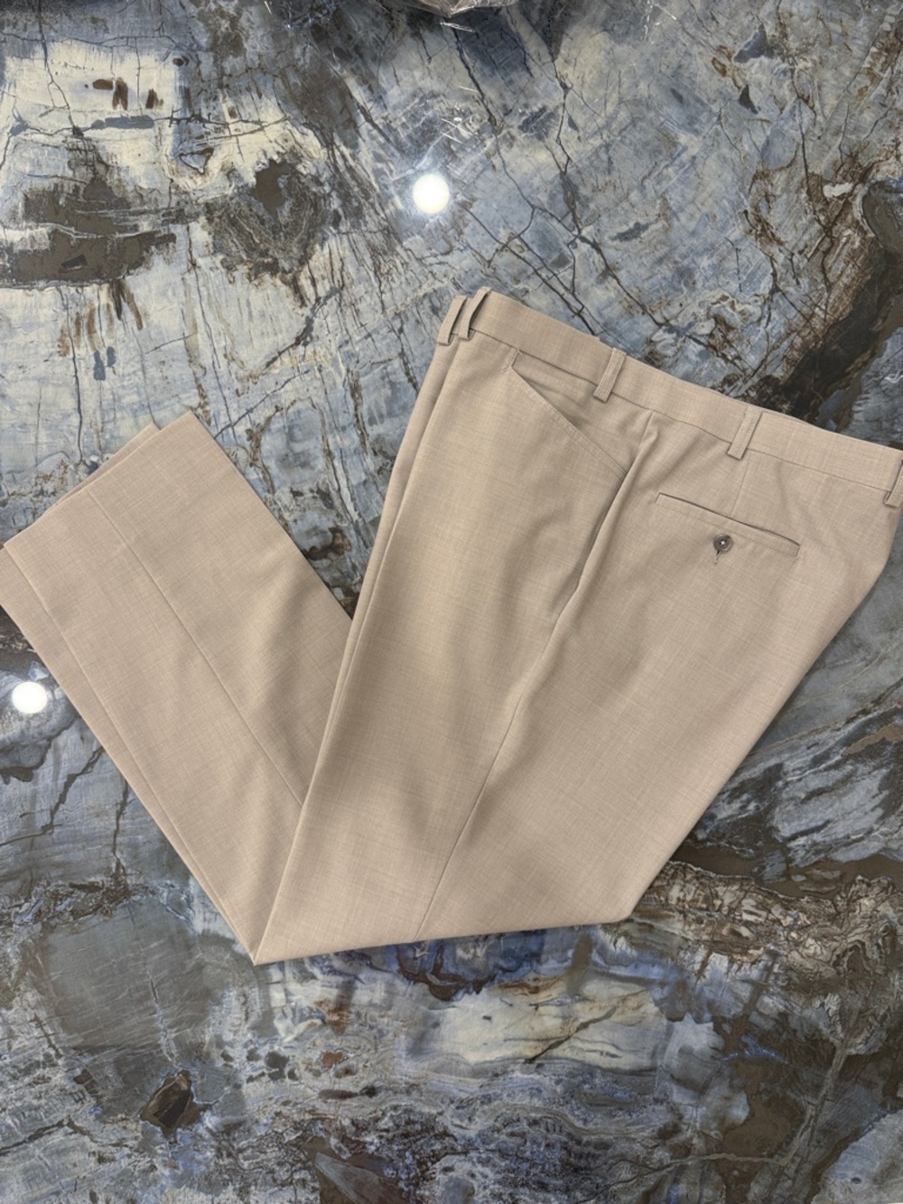 Jack Victor Riviera Traveler Flat-Front Pants in Taupe Size 40R